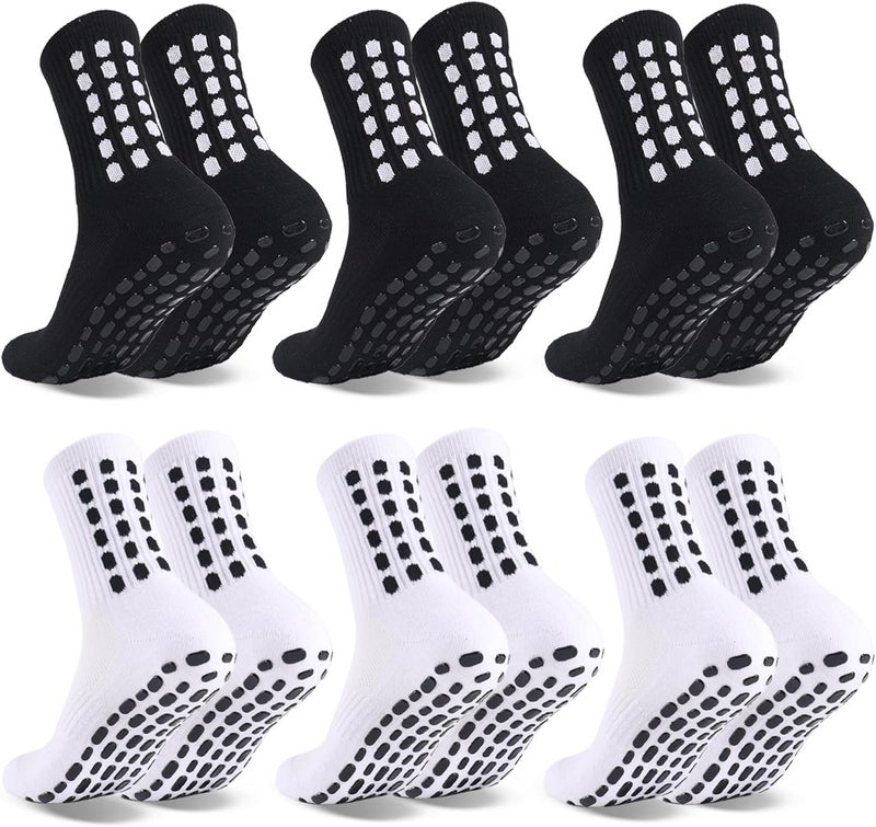 Barrlves Store 6 Pairs Grip Soccer Socks Colorful Non Slip Sports Football Basketball Hospital Yoga Socks for Men Women - Image 1